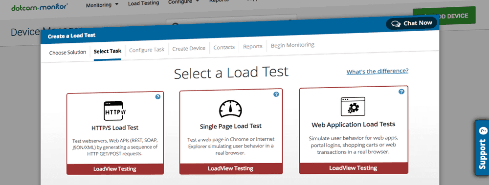 Screenshot of LoadView tool